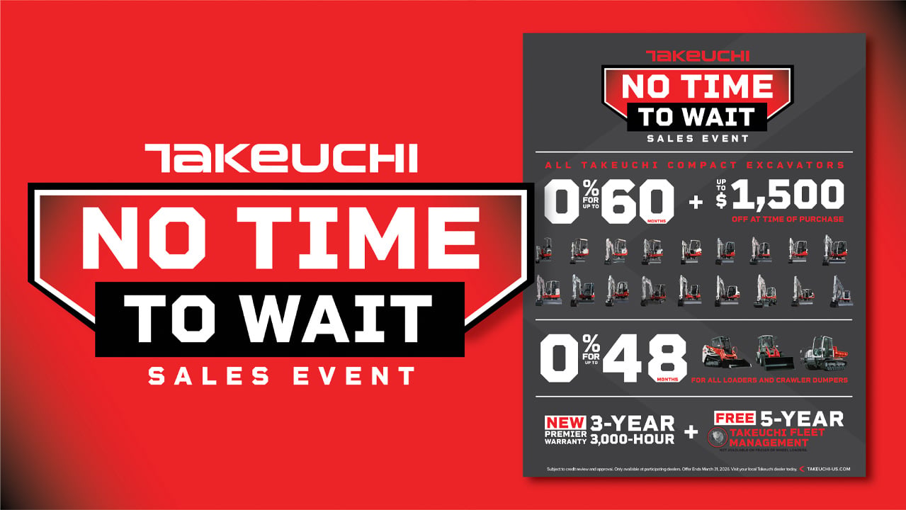 Takeuchi No Time to Wait Sales Event